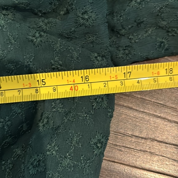 NWOT Altar’d State Midi Dress,sweetheart neck,long sheer sleeve,,raised pattern - Picture 9 of 10